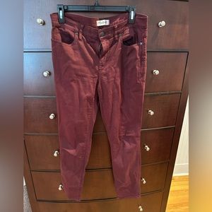 Madewell Skinny Skinny Maroon Jeans/Pants